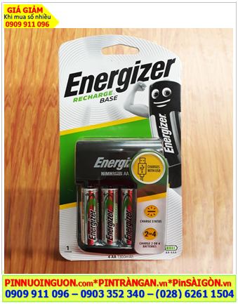 Energizer CHVC5 (cáp sạc USB)_Máy sạc 04 Khe (sạc 2-4 pin AA, AAA) kèm 4 pin sạc Energizer AA1300mAh 1.2v